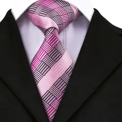 8,5 см Ширина полосой связи розовые модные, высококачественные шлепанцы; горячая Распродажа Neckcloths для мужская повседневная одежда Бизнес