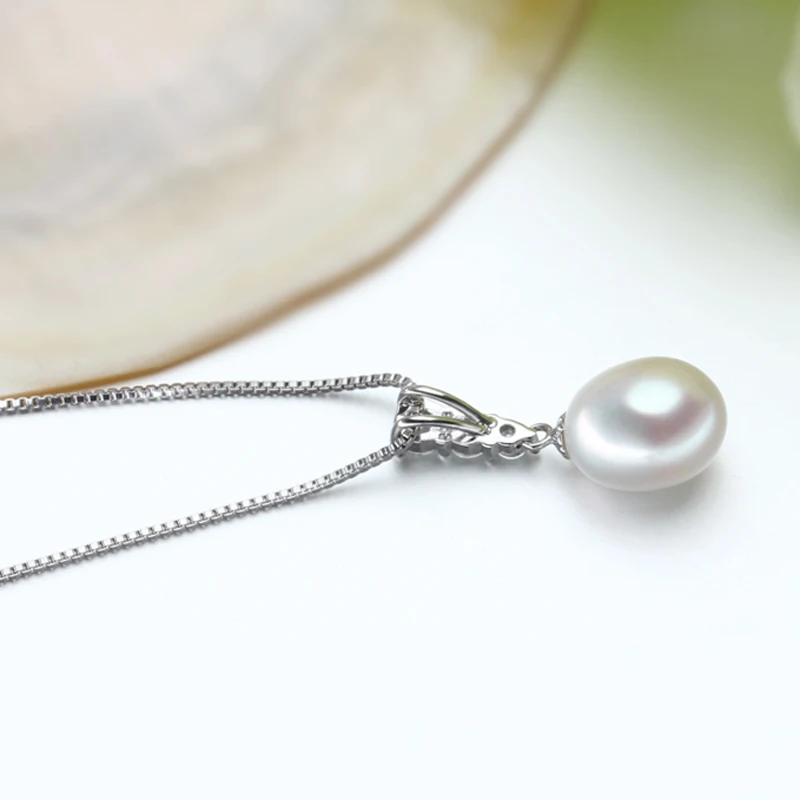 Fashion Natural Black Pearl Pendant Necklaces 925 Sterling Silver Jewelry For Women Pearl Necklace Silver Chain Accessories Gift pendant necklace,silver necklace