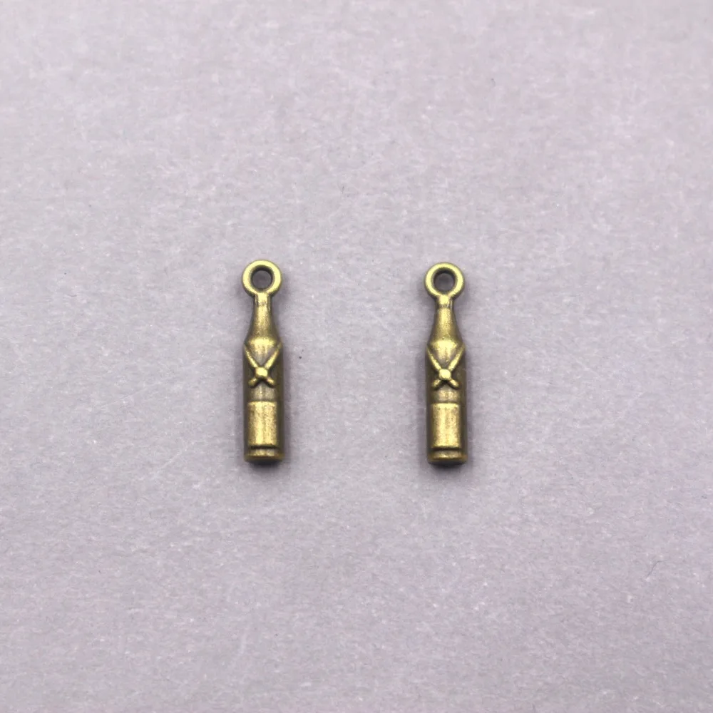 

30pcs antique bronze tone beer bottle charms For Jewelry Making