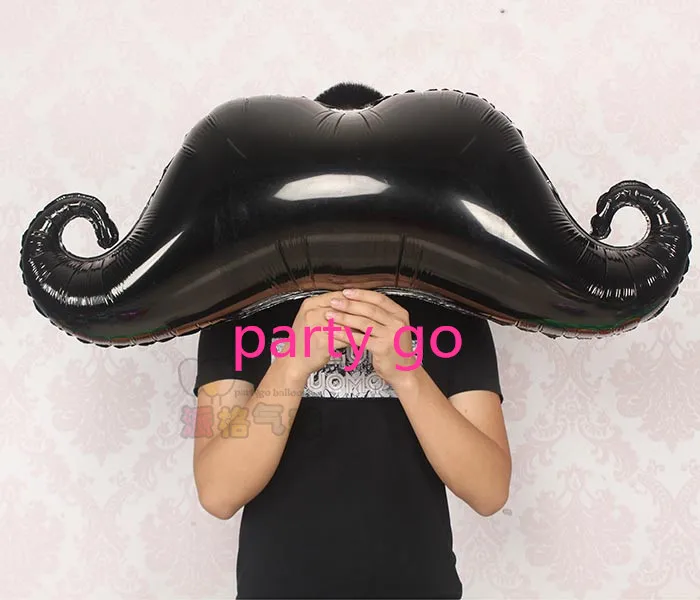 

50pcs Giant Black Mustache Shape Foil Balloons Special Party Decoration baby Birthday beard hallowen Balloon Gift children toy