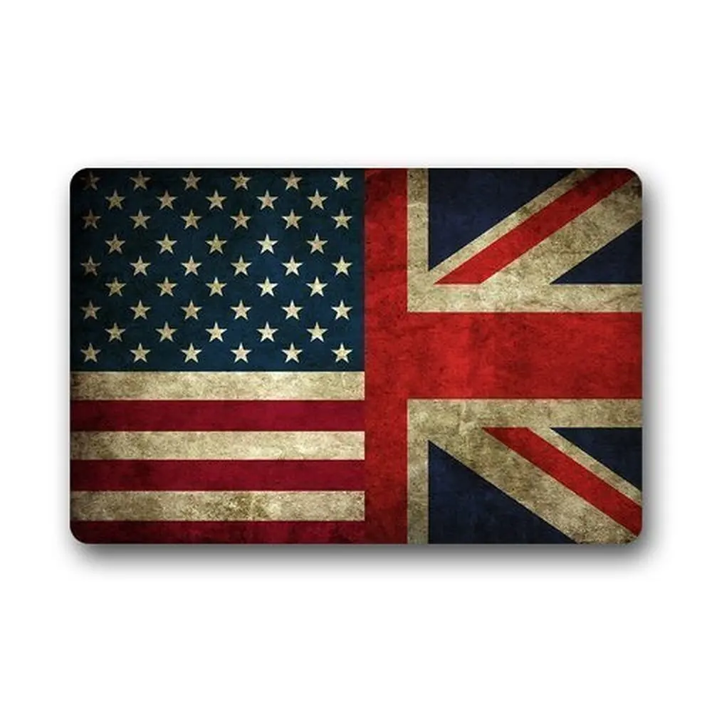 Memory Home Custom Union Jack American Flag Washable Doormat Rugs