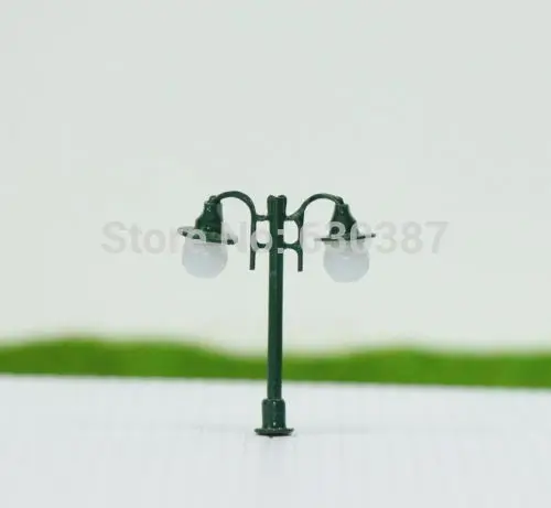 

L006Z 10pcs Model Railway Lamppost 2-head Lamps Street Lights Z Scale 12V NEW Miniature