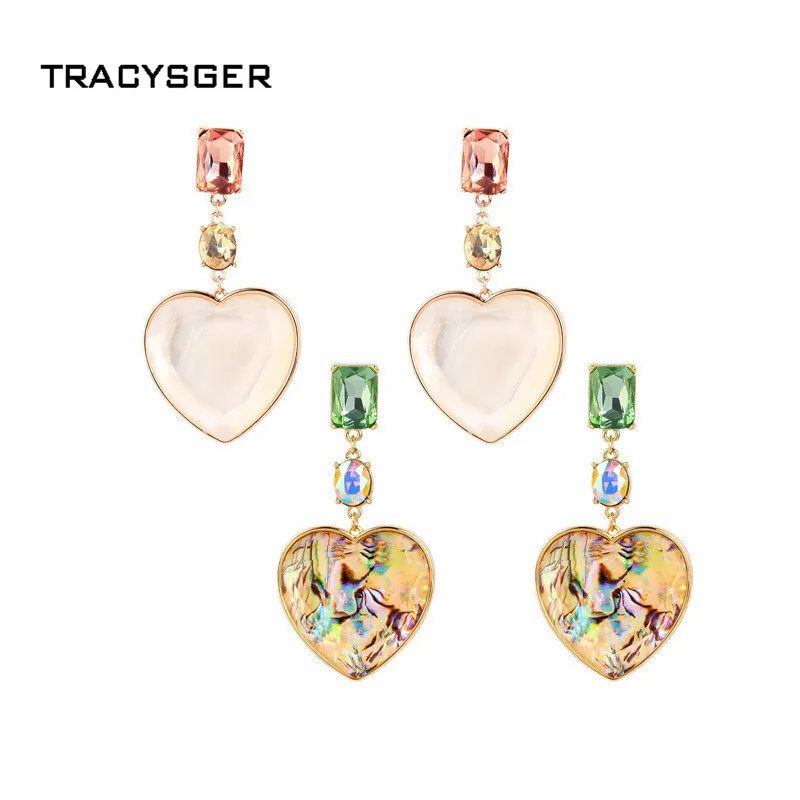 

AB-ed01857c /TRACYSGER/ shellfish heart-shaped pendant earrings