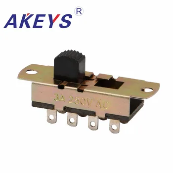 

10PCS SS-23L03 2P3T Double pole three throw 3 position slide switch 8 solder lug pin DIP type without fixed pin
