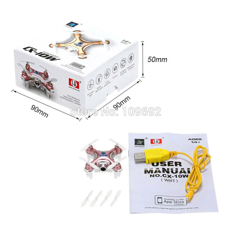 Cheerson CX 10W Мини RC дроны WIFI FPV с камерой в реальном времени Квадрокоптер 2 4G 4CH 6 осевые