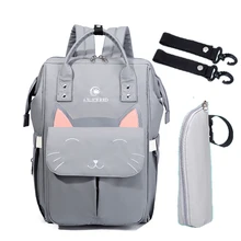 Модная сумка для мам, многофункциональная водонепроницаемая сумка для подгузников, рюкзак, милый кот, сумка для подгузников, Детские рюкзаки для ухода за ребенком