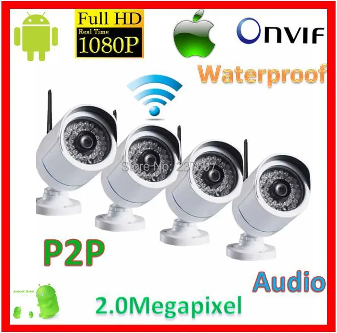 Real Time Outdoor Full HD Camera WiFI Wireless ip 2.0Megapixel 1080P