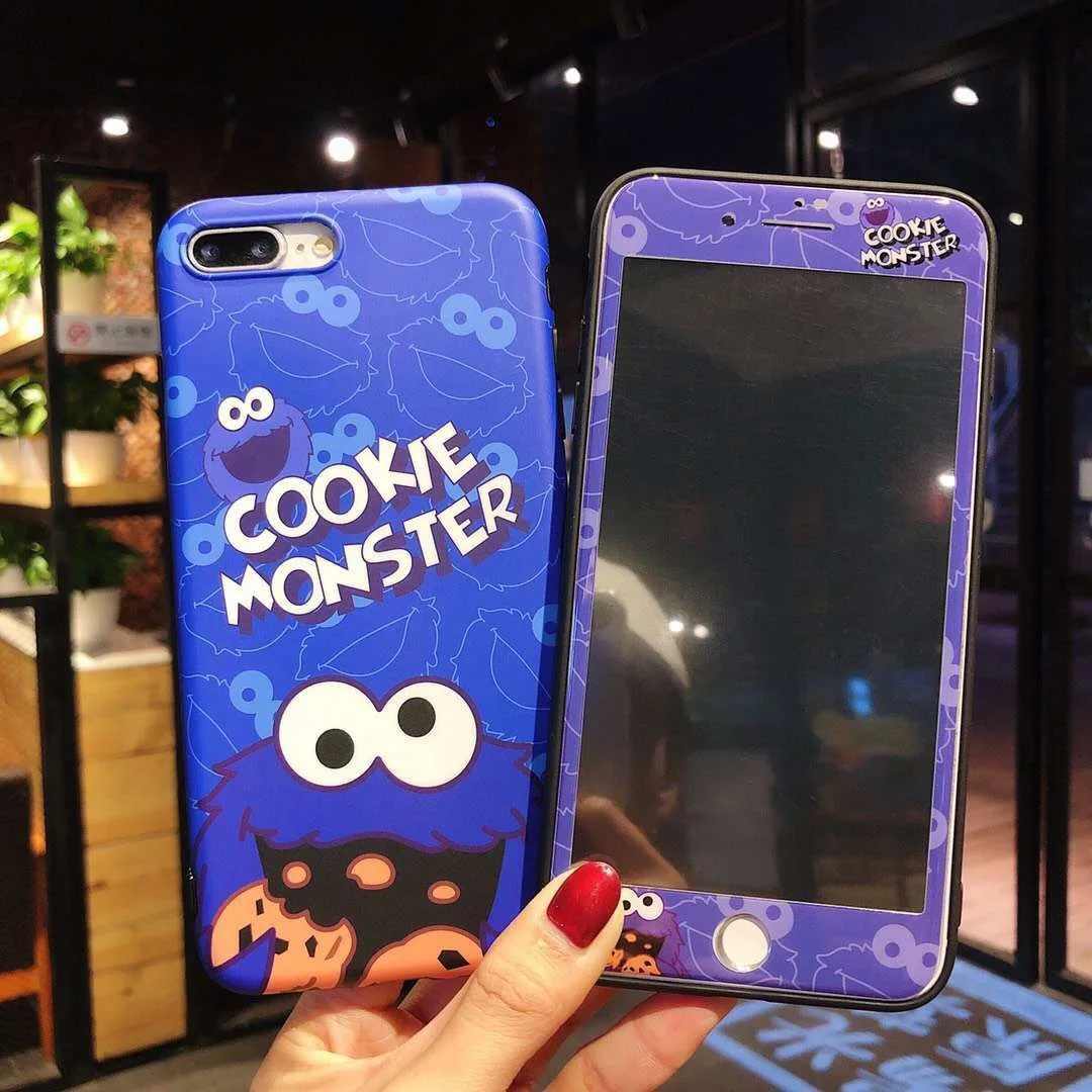 

Sesame Street + tempered screen film Cover For iPhone 6 6s 7 8 Plus X XS MAX XR for Samsung Galaxy S7 S8 S9 Plus Note 8 9 Case
