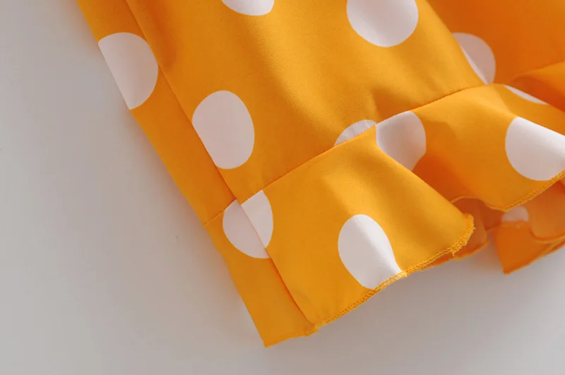 SheMujerSky оранжевый пляжный костюм, Летний комбинезон с оборками и v-образным вырезом, короткий комбинезон с открытой спиной в горошек, Комбинезоны для женщин