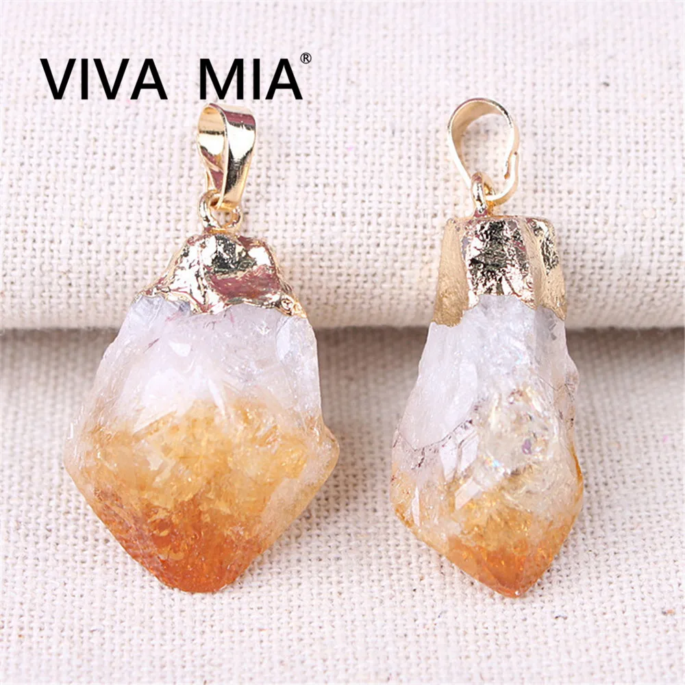 

Chakra Pendulum Amethysts Pendant Citrines Necklace Natural Stone Pendants Purple Yellow Healing Crystal Free Shipping