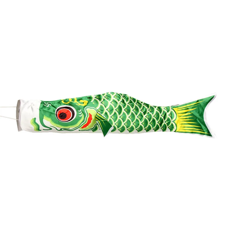 100 см 5 цветов водонепроницаемый японский Карп Windsock стример подвесной для рыб декор с флагами кайт Koi Nobori для детей - Цвет: Green