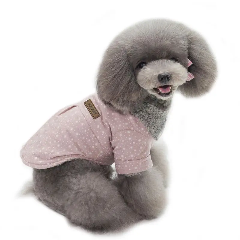 Собака пальто осень и зима Snowfake узор куртка Японский Корейский стиль маленький хлопок для маленьких средних собак