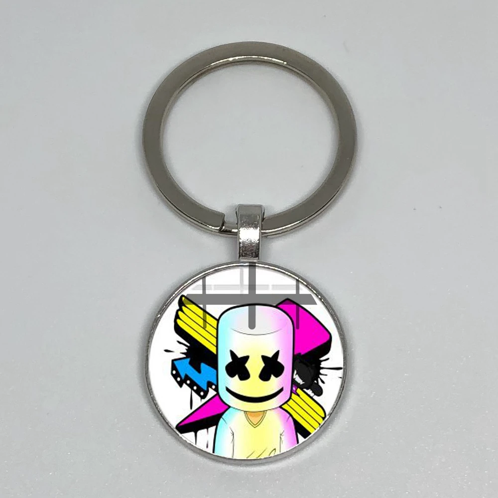 

Hot hip hop electric star keychain marshmello marshmallow DJ dynamic warm-up enthusiasts brand jewelry
