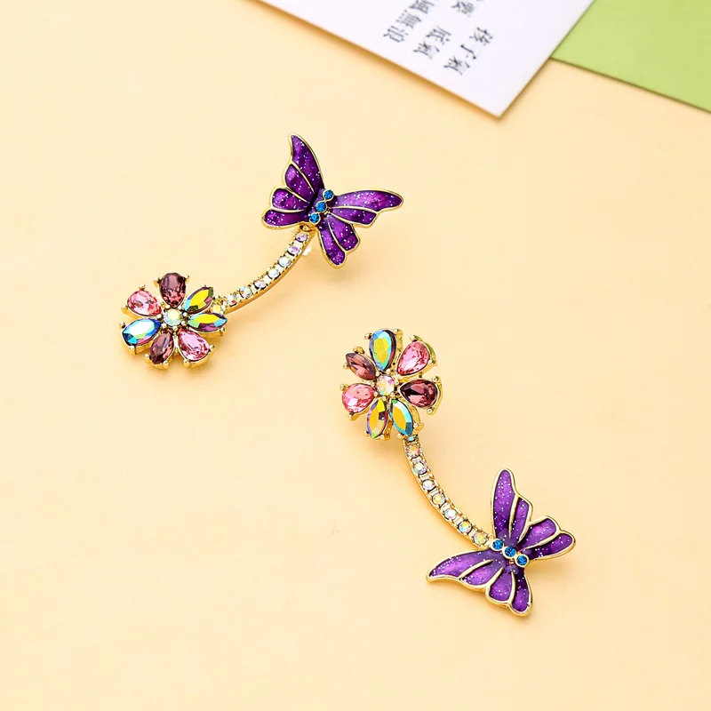 Ювелирные изделия joolim оптом/Роскошная фиолетовая бабочка серьги романтический подарок для женщин