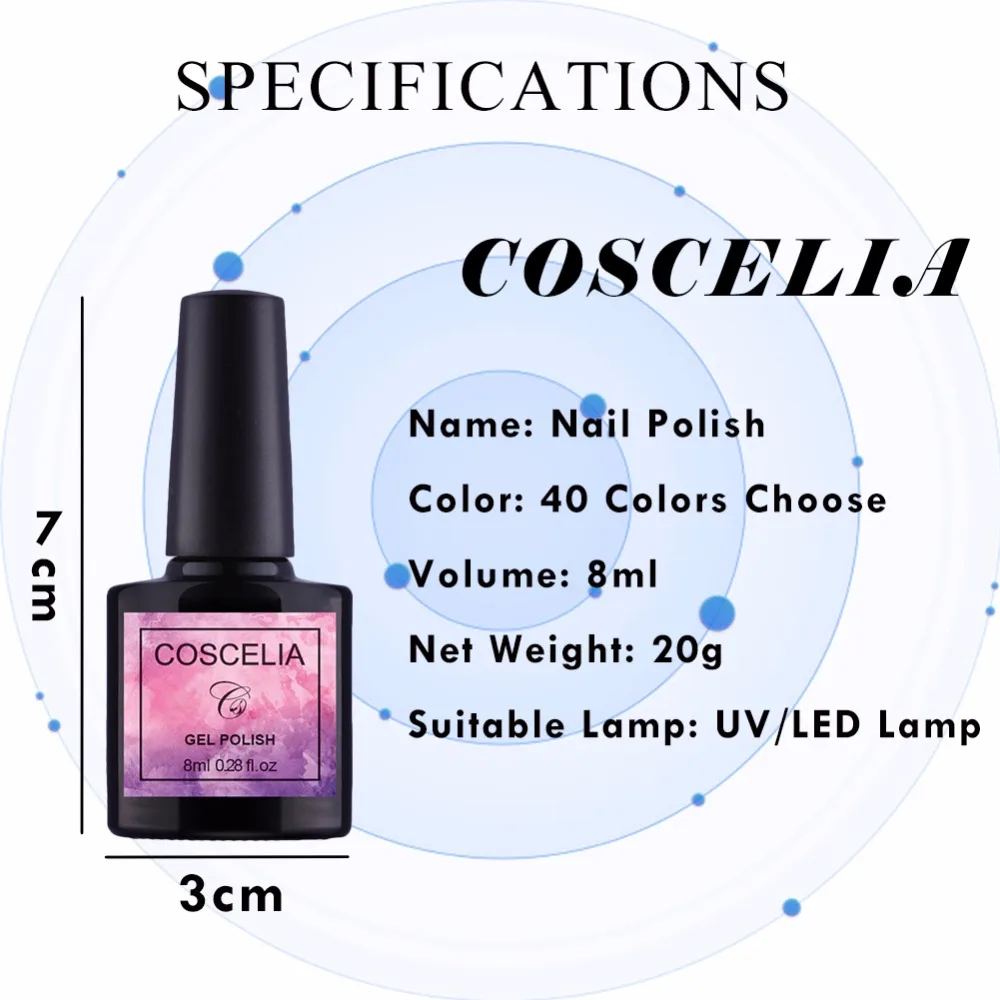 Дешево 40 шт. компл. coscelia набор гель лаков для ногтей для наращивания ногтей комплект ногтей гель 8 мл УФ светодиодный светильник дизайн акриловый Фр...