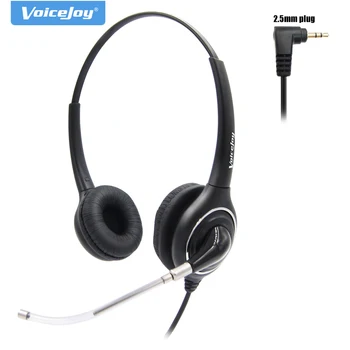 

VoiceJoy replaceable voice tube binaural headset 2.5mm plug headphone with QD(Quick Disconnect) cable for desck telephones