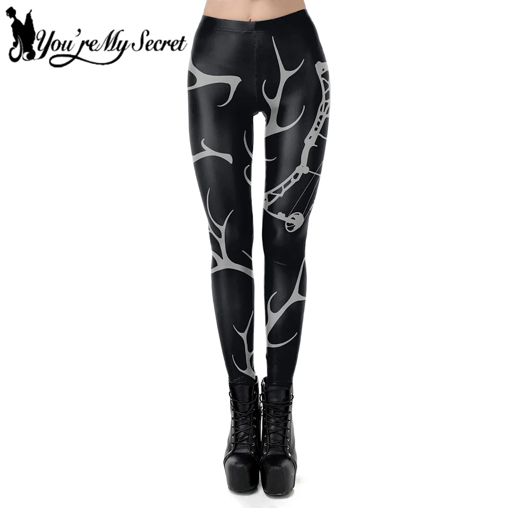 

[You're My Secret] Branch Pattern Low Waist Design Slim Women Leggins Print Bucks Leggings Bohemia Women Clothings Pencil Pants