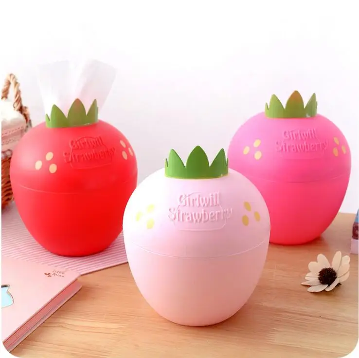 Cute Strawberry Fruit Home Roll Tissue Canister Case Box Container