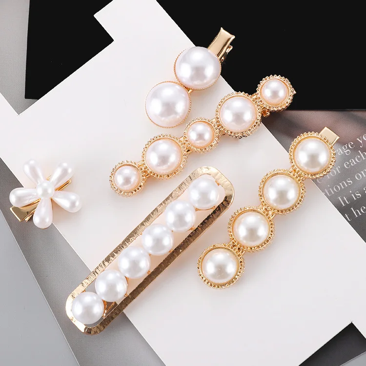 

South Korea's Dongdaemun network red with the simple and versatile ins pearl flower hairpin
