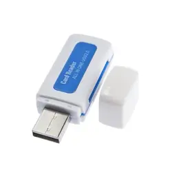 USB 2,0 4 в 1 памяти Multi Card Reader для M2 SD SDHC DV Micro SD карты памяти Синий Прямая доставка