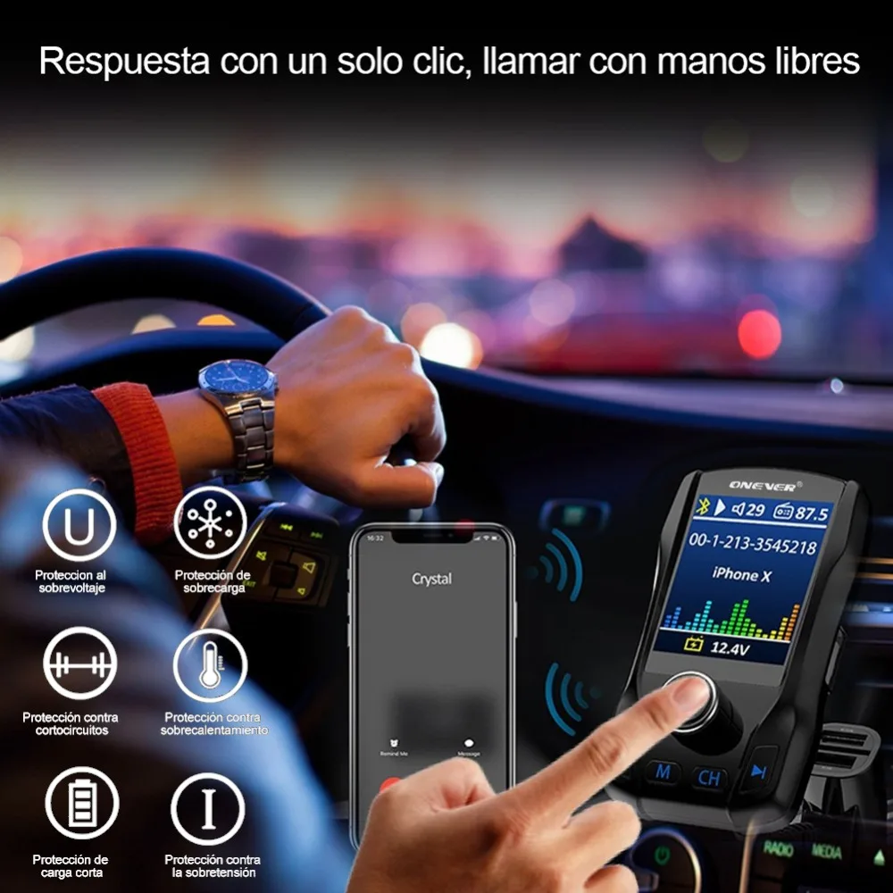 FM41 цветной экран fm-передатчик беспроводной Bluetooth громкой связи автомобильный комплект 360 Вращающийся Автомобильный MP3 аудио с 5 В 3.1A двумя портами usb