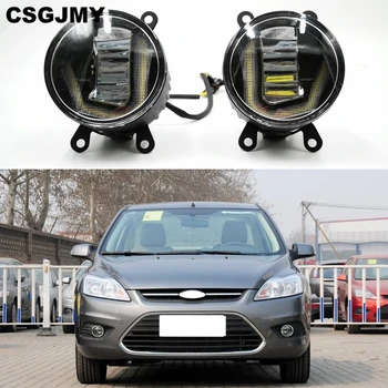 

CSGJMY 2Pcs Fog Lamp Assembly Fog Light For Ford Focus 2/3 Fusion Fiesta Tourneo Transit 2001-2015 Led Fog Lights DRL Lamps