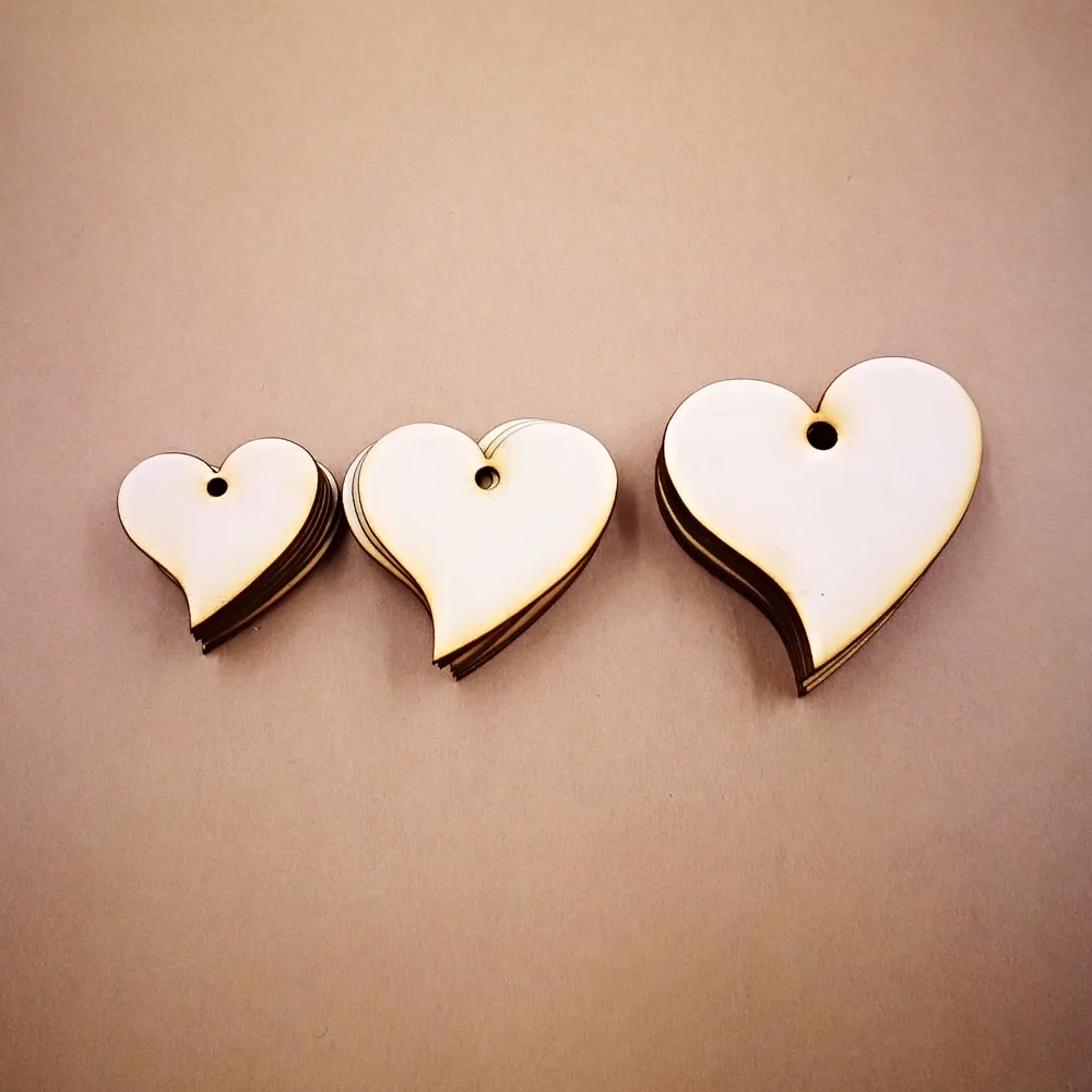 (100pcslot)Wooden Wood Love Heart Wedding Card Wish Tree Gift Tags Jute String One hole Unfinished Wooden Heart Key Chain heart2