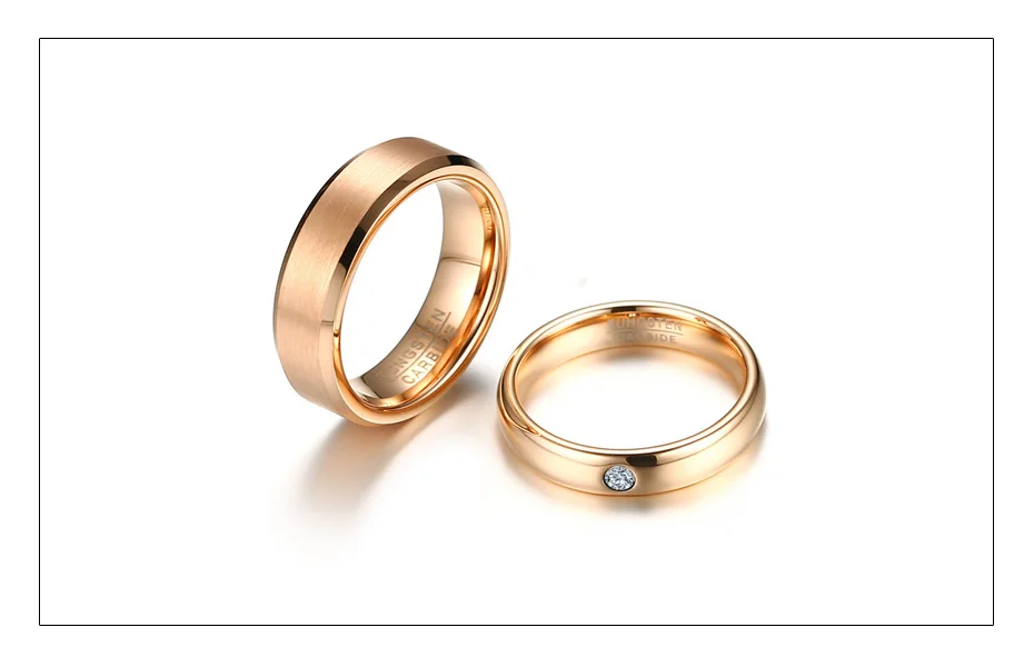 Meaeguet Rose Gold Color Tungsten Carbide Couple Ring For Men Women CZ Engagement Ring Wedding Jewelry Valentine's Day (25)