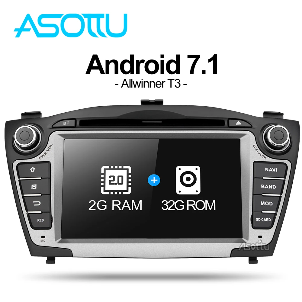 Flash Deal Asottu ZIX357060 Android 7.1 2G+32G for Hyundai IX35 Tucson 2011 2012 2013 gps navigation 2 din car dvd player gps radio stereo 1