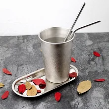 Hoomall 2 шт./компл. прямой и изгиб из нержавеющей стали металлическая соломинка экологически чистые многоразовые, для питья набор соломинок