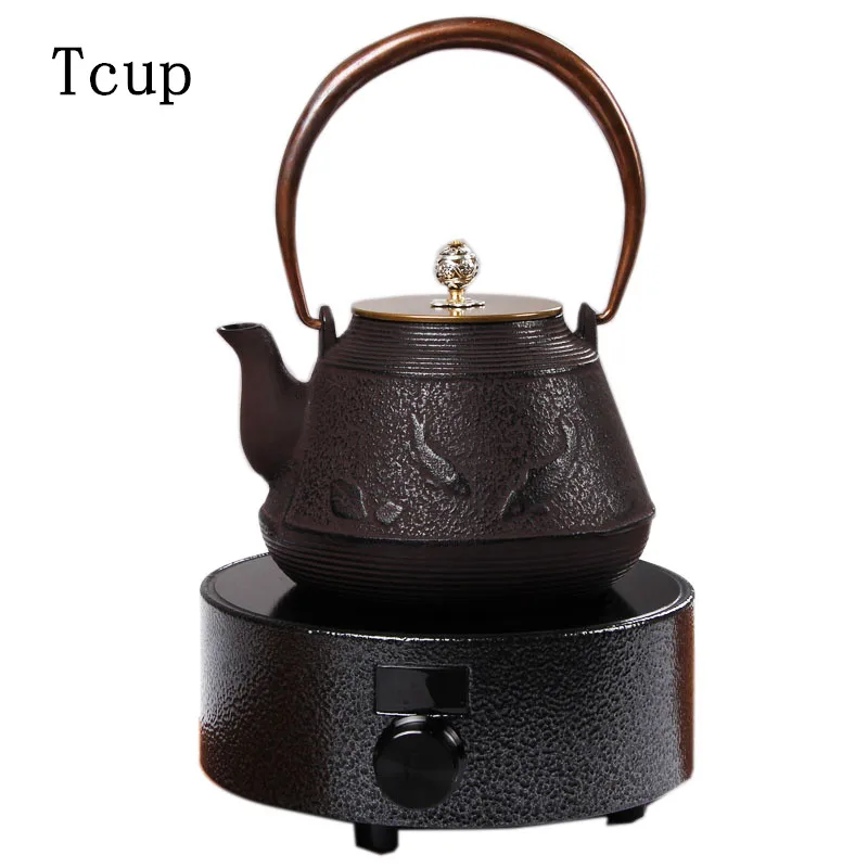 Чугунный чайник без покрытия ручной работы, чайник для кипячения воды, железный чайник в японском стиле, ретро Электрический Керамический Чайник