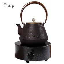 Чугунный чайник без покрытия ручной работы, чайник для кипячения воды, железный чайник в японском стиле, ретро Электрический Керамический Чайник