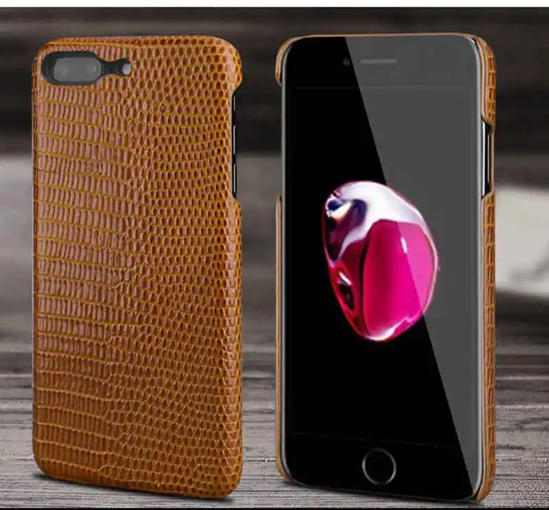 Чехол из натуральной кожи для iPhone 6 S 7 8 Plus роскошный чехол с рисунком ящерицы
