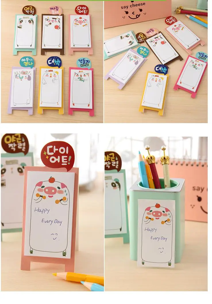 Мини планировщик с животными 6 видов|notepad set|notepad adhesivenotepad case |