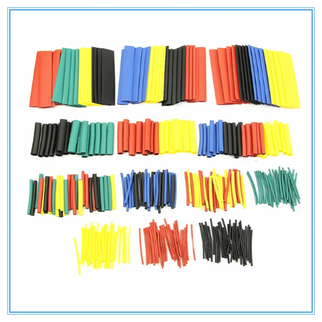 

328Pcs 8 Sizes Multi Color Polyolefin 2:1 Halogen-Free Heat Shrink Tubing Tube Assortment Sleeving Wrap Tubes