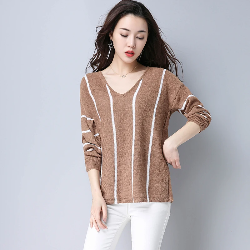 Laine marron Chaudes gris Ventes Soie Manches Bleu Femmes Solide Shippin Creux Couleur Réel 2018 Pulls Livraison Yunshucloset col Longues Printemps blanc V b6fgy7