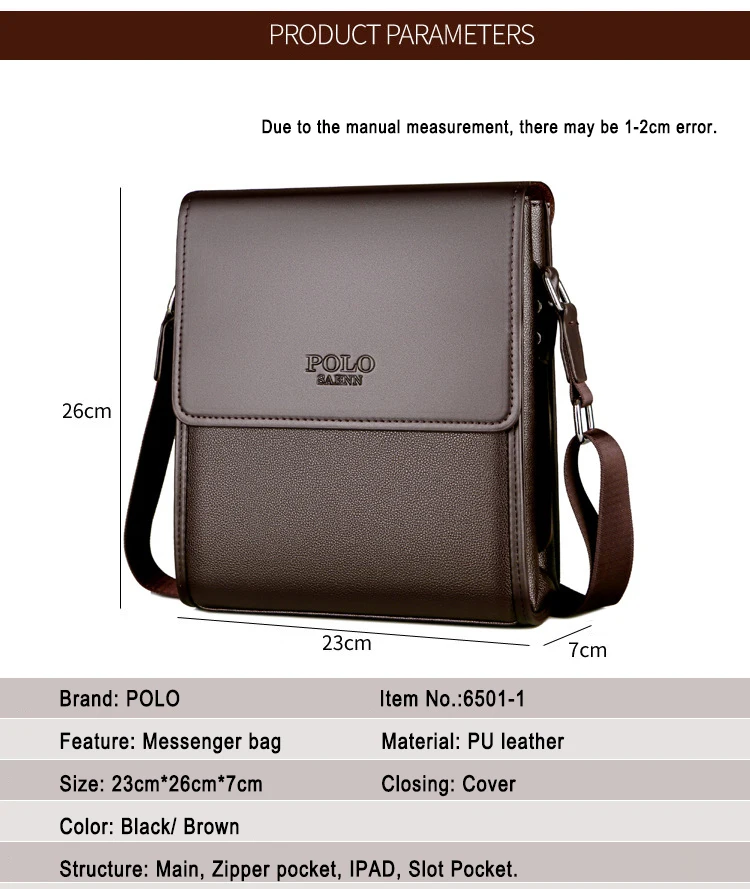 New Arrived POLO Mens Messenger Bag Handbag Brand Business Briefcase ...