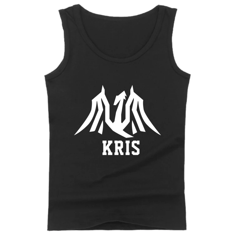 Топ без рукавов для фитнеса Kpop EXO KRIS Fans Повседневная Уличная одежда в стиле хип