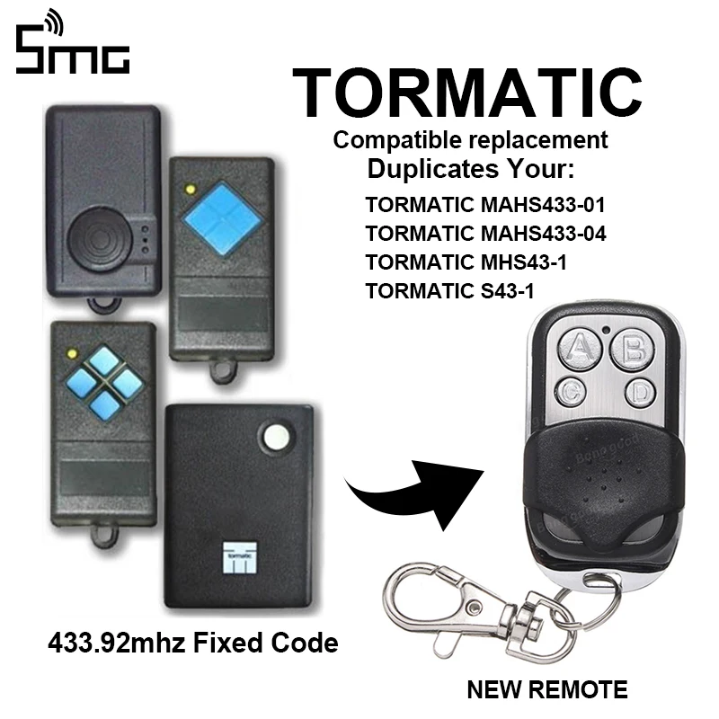 TORMATIC MAHS433 01 MHS43 1 S43 совместимый пульт дистанционного управления 433 92 МГц