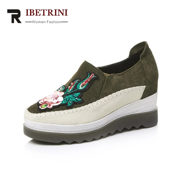 Zomer Platform Mode 2017 Loafers Ribetrini Koe Instappers Suède lKF1cJT