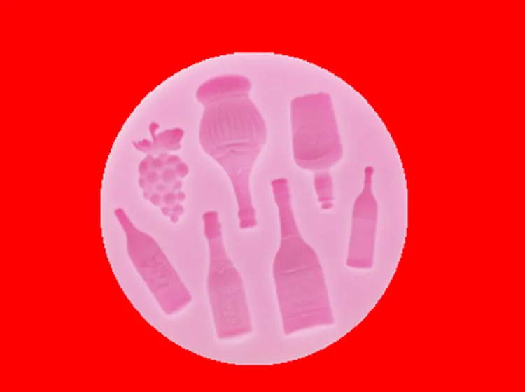 

DIY Wine Bottle Glass Silicone Molds Soap Clay Molds Fondant Cake Decorating Tools Gumpaste Chocolate Candy Molds F544