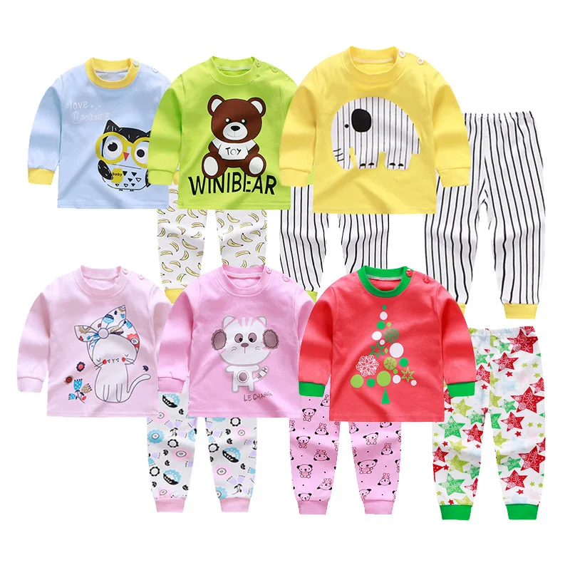 

2019 Autumn Boys Set Cartoon Casual Girls Clothing Sets Tops Pants Children Sleep Wear Sets Spring Baby Clothes Outfit