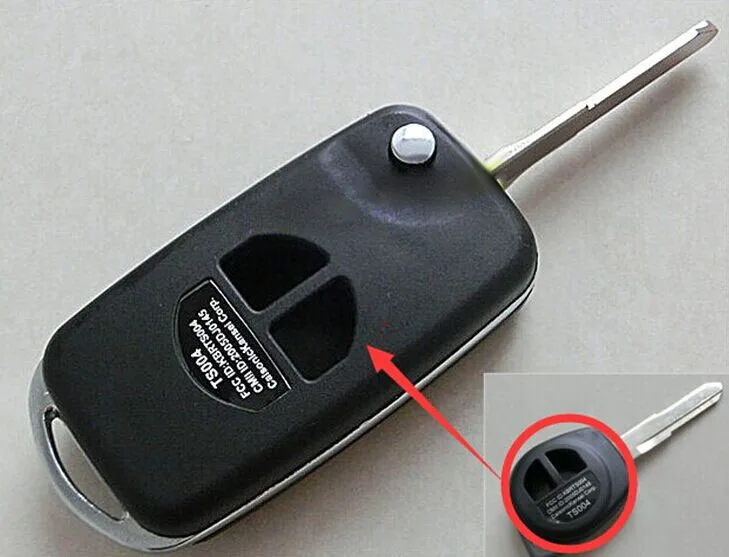 2 Buttons Replacement Modified Flip Folding Remote Key Shell Case For