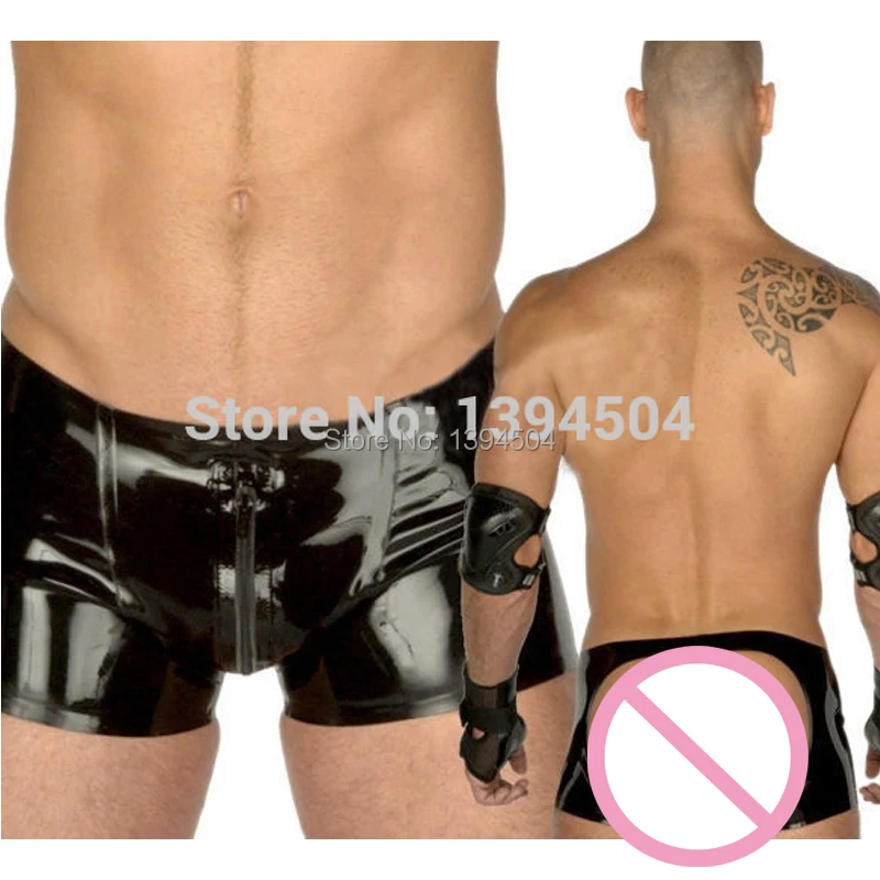 

2016 Erotic Lingerie Sexo Hot Latex Pants Men Shorts Sexy With Two Way Crotch Zip Trousers Leggings Free Shipping Fast Delivery