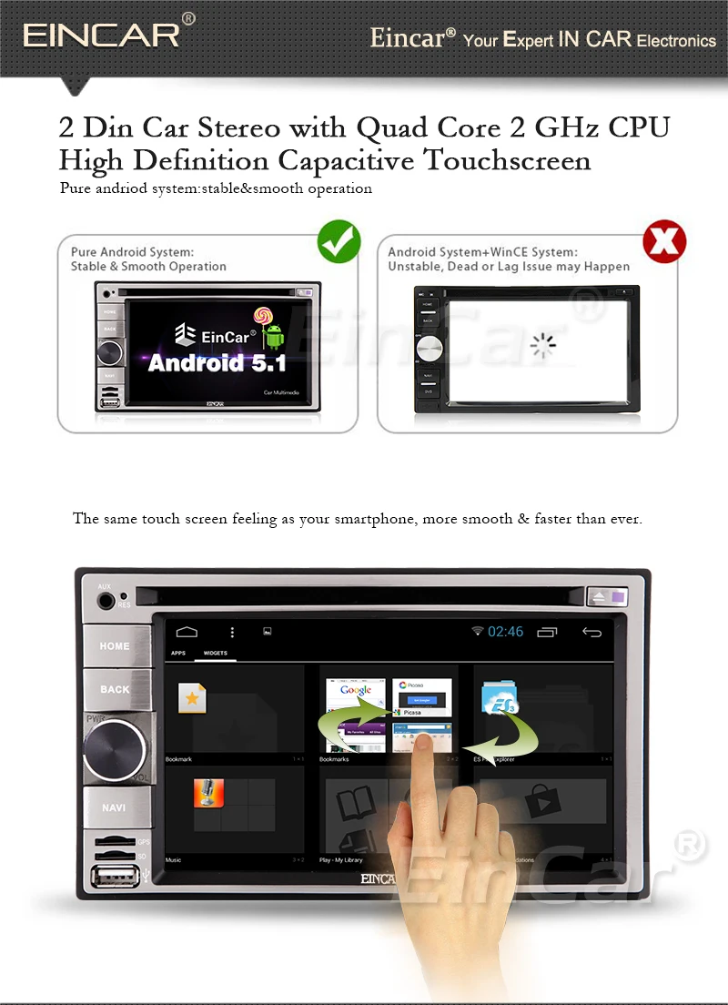 Discount Android 5.1 Quad Core Car Auto Radio Stereo 2Din In Dash Head Unit GPS Navigation Radio Phone Link Bluetooth SWC USB SD WIFI AUX 2