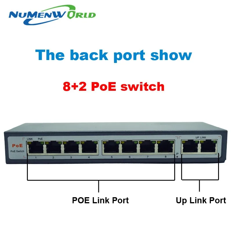 Коммутатор питания через Ethernet 10 портов 10/100 Мбит/с настольный коммутатор для высокоскоростной сети Ethernet сетевой видеорегистратор Dahua для HD 720 P/960 P/1080 P ip камеры