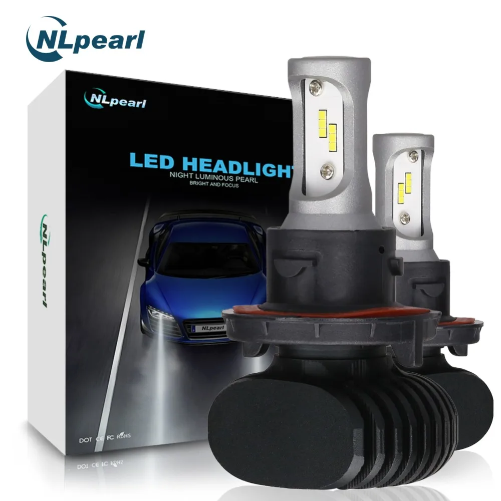 NLpearl 2 шт. 6500 К Csp чип 12 В комплект H13 светодио дный лампы H4 H7 H1 H11 H8 9012 9007 9005 9006 H13 50 Вт супер светодио дный 8000LM/пара