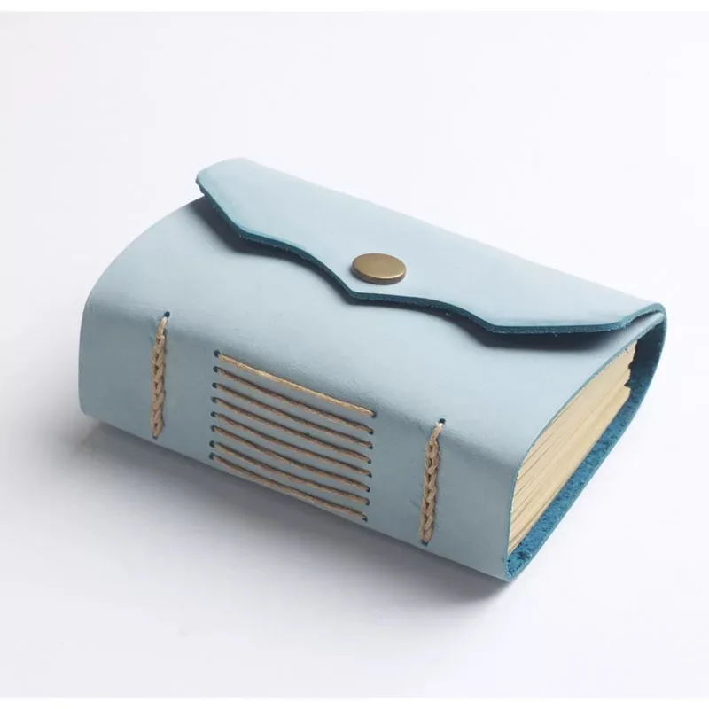 Light blue Персонализированный с монограммой записная книжка с гравировкой кожаный дневник путешествия Sketchbook Карманный журнал церковные Писания - Цвет: Light blue