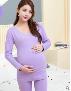 Для беременных женщин плюс кашемир для грудного Вскармливания Пижамы для кормящих комплект с длинными рукавами Свободная одежда для беременных женщин - Цвет: 2