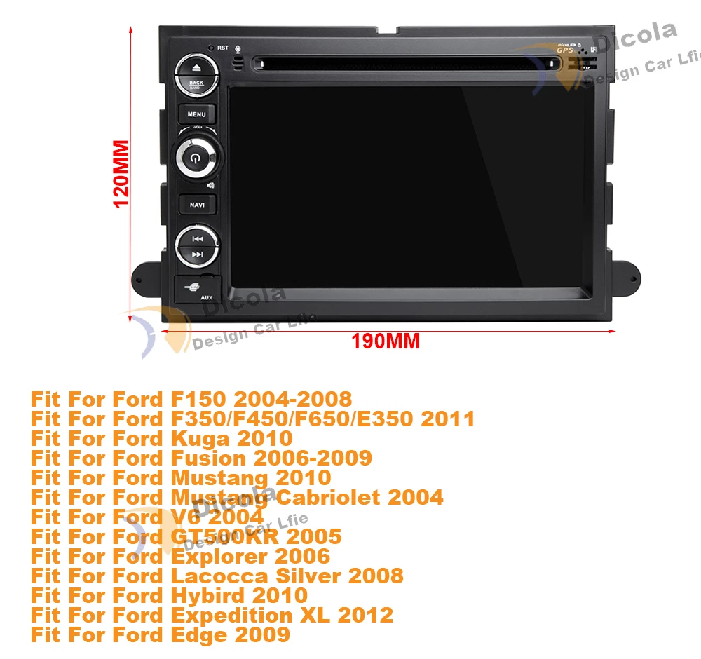 Discount HD 1024*600 Android 9 Car DVD GPS Player for Ford F150 EXPEDITION,EDGE,FUSION,EXPLORER WIFI 4G Bluetooth Radio Stereo 4G RAM SD 0